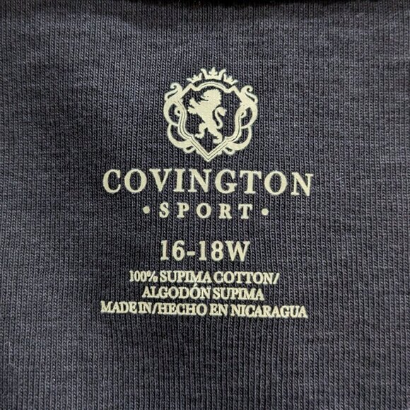 Supima Cotton V-Neck Black Short Sleeve Tee 16-18W 100% Cotton Soft Comfy NWOT - Picture 2 of 3